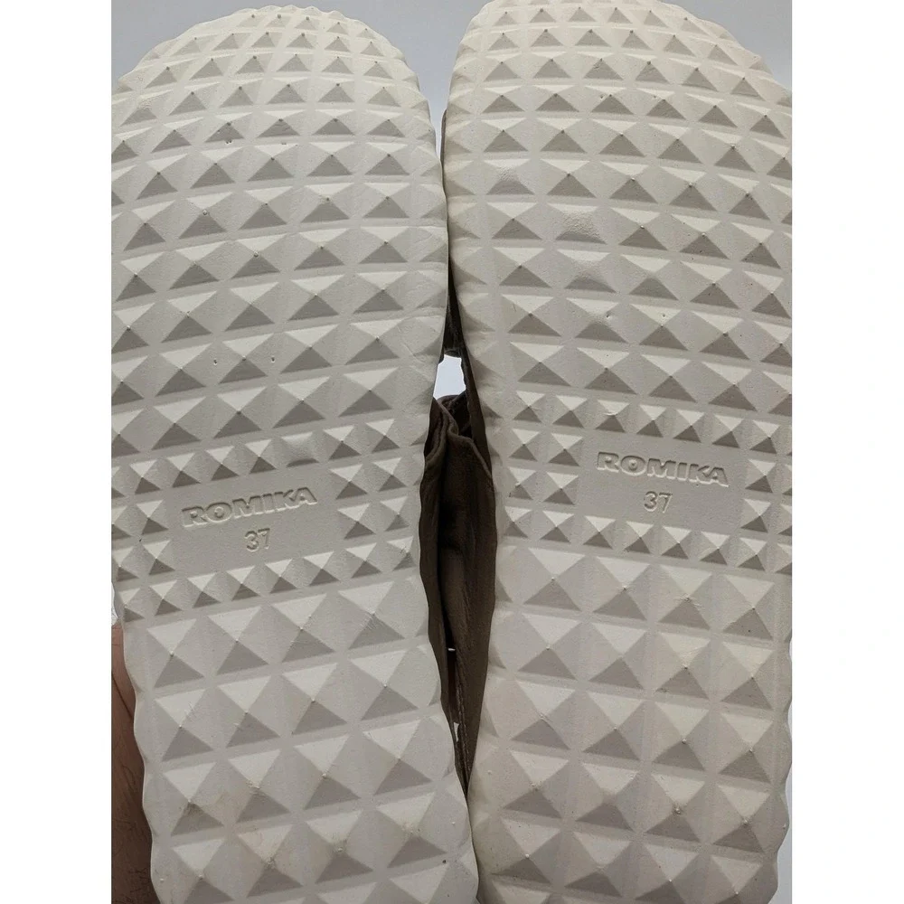 Romika Shoes Womens Size 6.5‎ Beige Slide Sandals Knot Wedge Cushioned Comfort